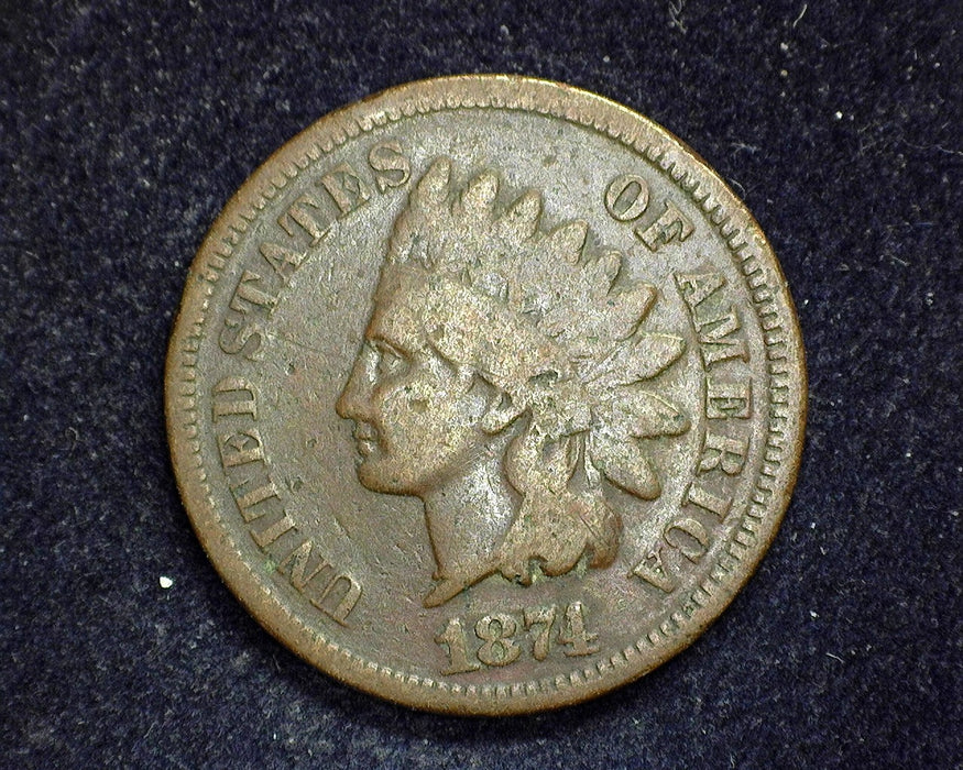 1874 Indian Head Penny/Cent G - US Coin