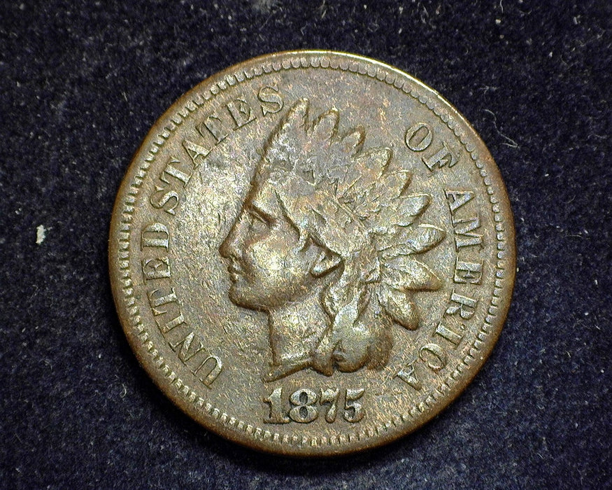 1875 Indian Head Penny/Cent F - US Coin