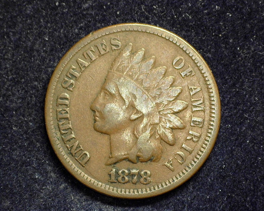 1878 Indian Head Penny/Cent VG/F - US Coin