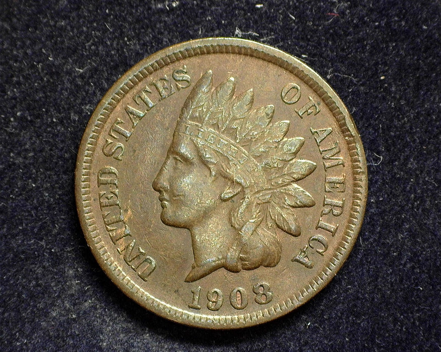 1908 S Indian Head Penny/Cent VF - US Coin