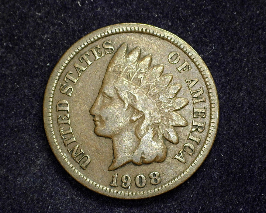 1908 S Indian Head Penny/Cent VG - US Coin