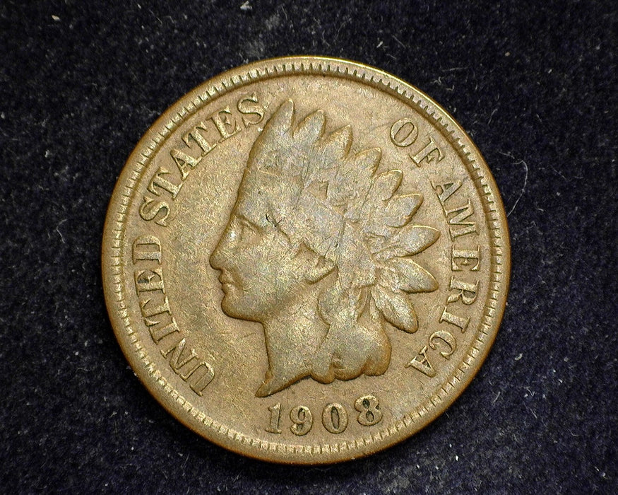 1908 S Indian Head Penny/Cent G/VG - US Coin