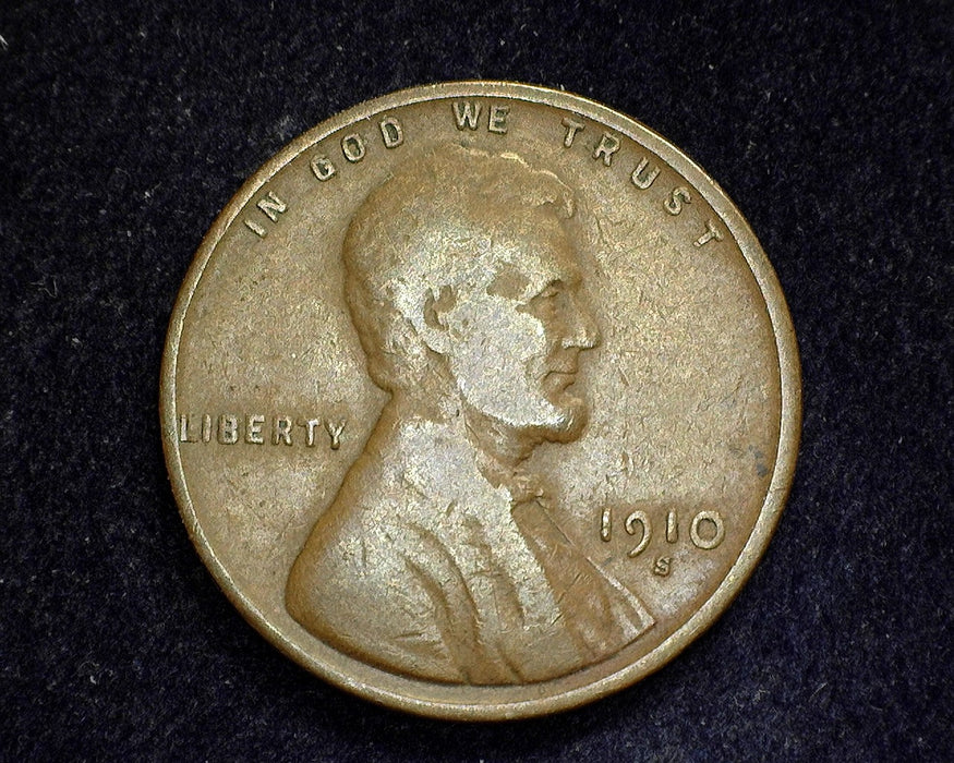 1910 S Lincoln Wheat Penny/Cent F - US Coin