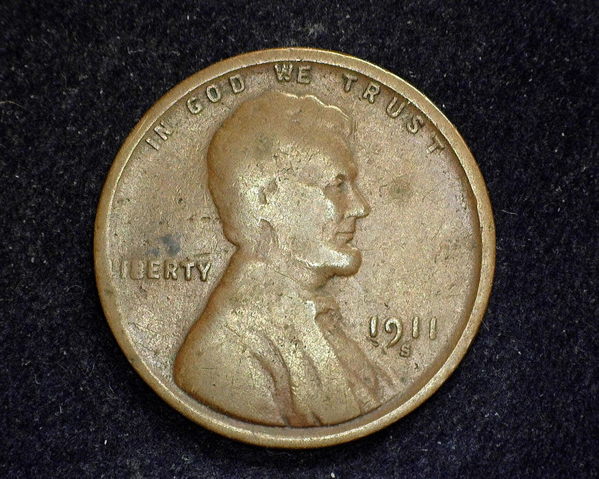 1911 S Lincoln Wheat Penny/Cent VG - US Coin