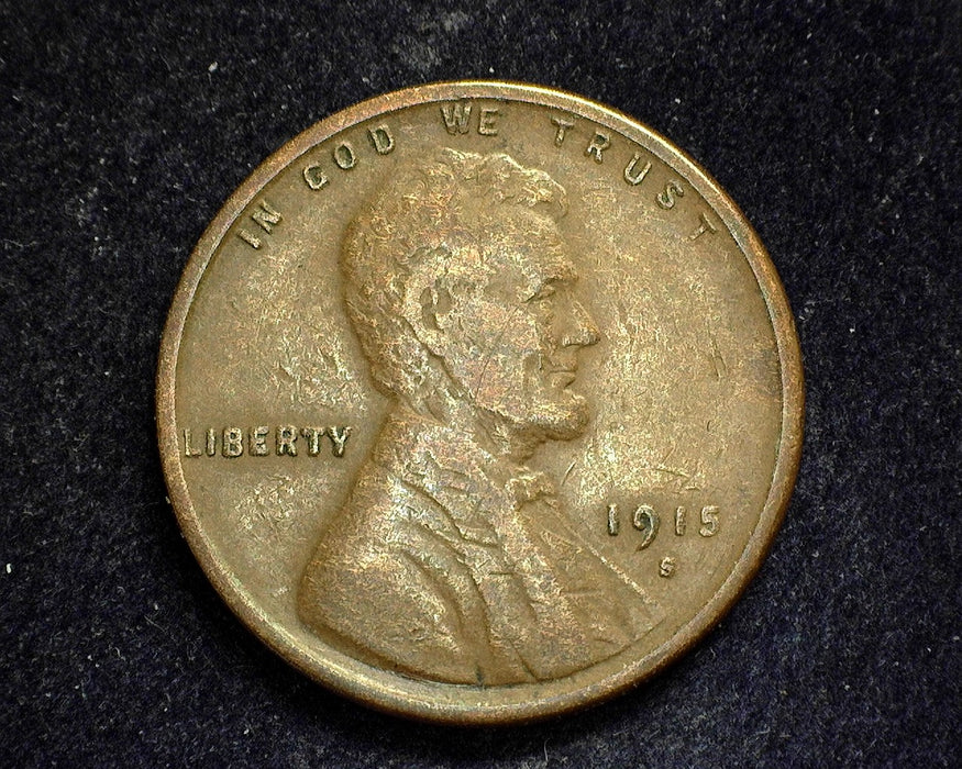 1915 S Lincoln Wheat Penny/Cent F - US Coin