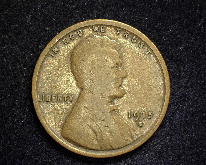 1915 S Lincoln Wheat Penny/Cent VG - US Coin