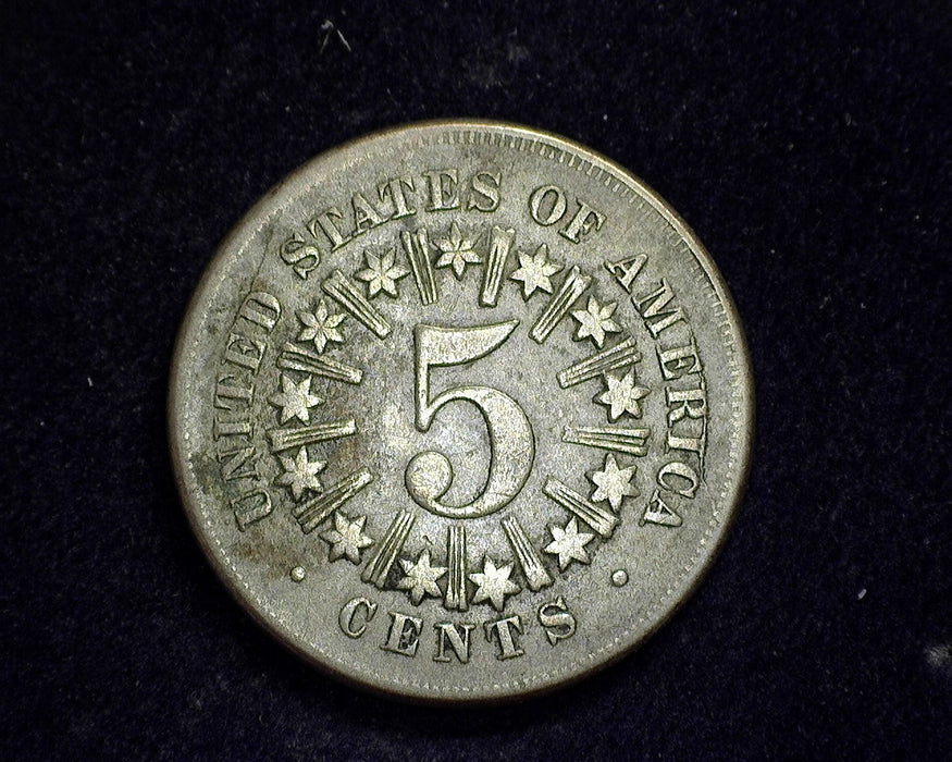 1866 Rays Shield Nickel F - US Coin