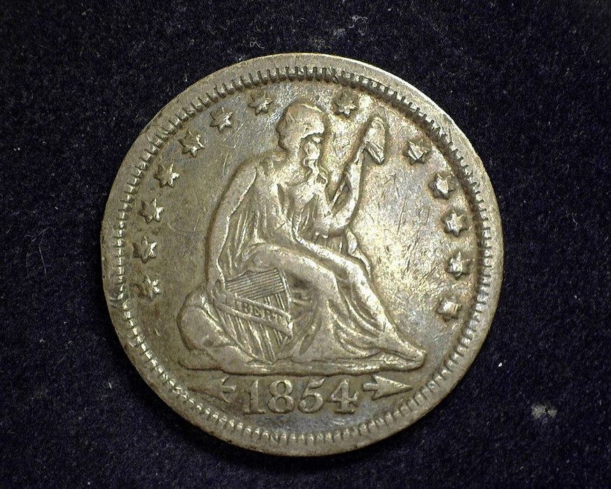 1854 Arrows Liberty Seated Quarter VF - US Coin