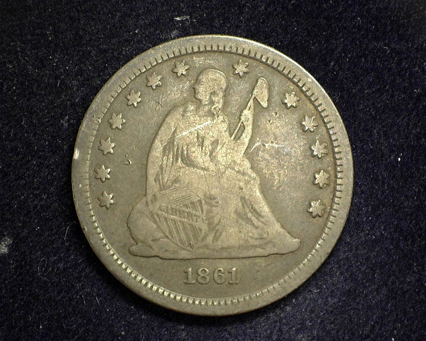 1861 Liberty Seated Quarter F - US Coin