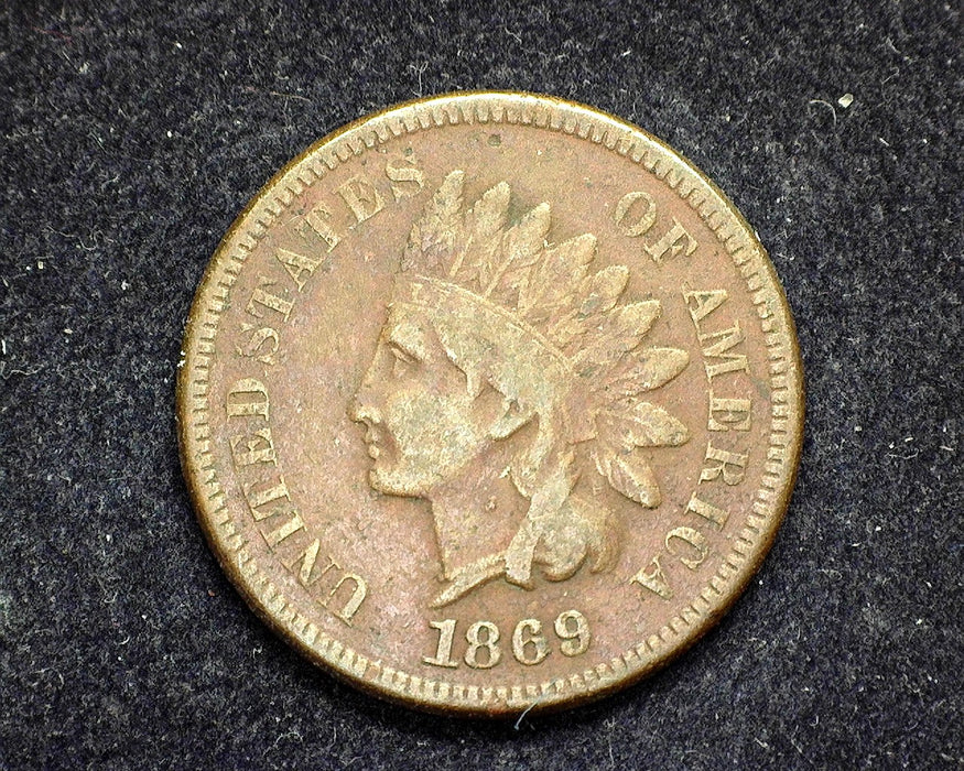 1869 Indian Head Penny/Cent F Slight pitting - US Coin