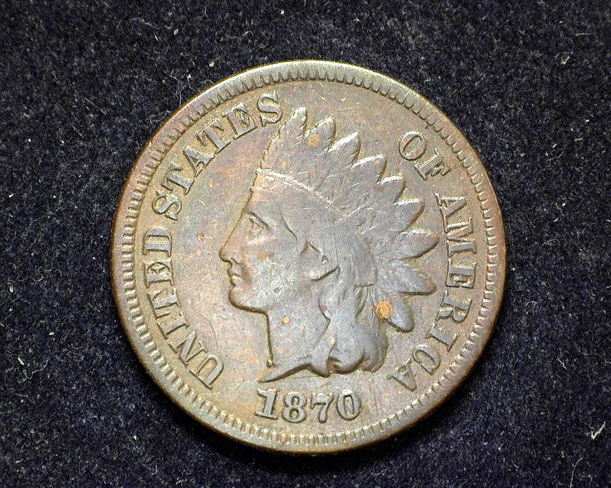 1870 Indian Head Penny/Cent VG - US Coin