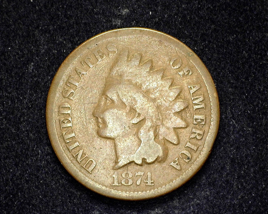 1874 Indian Head Penny/Cent G - US Coin