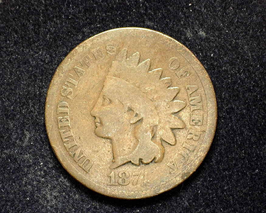 1874 Indian Head Penny/Cent G - US Coin