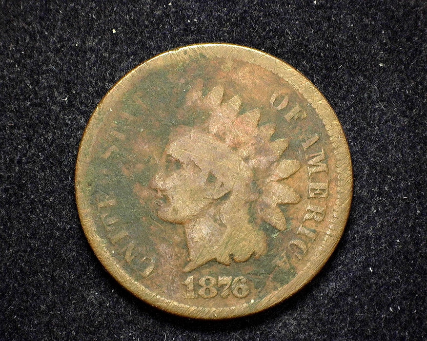 1876 Indian Head Penny/Cent G Scratching - US Coin