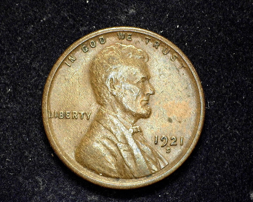 1921 S Lincoln Wheat Penny/Cent Vf/Xf - US Coin