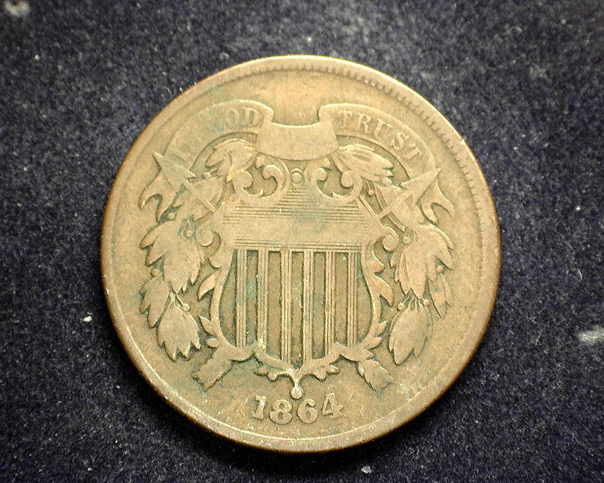 1864 Two Cent Piece VG - US Coin