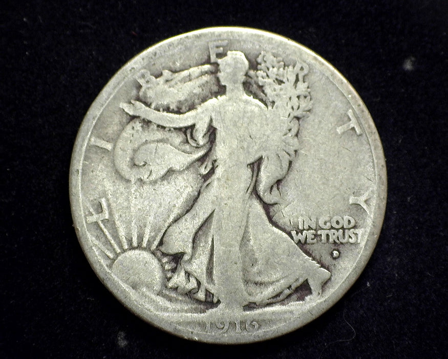 1916 D Liberty Walking Half Dollar VG - US Coin