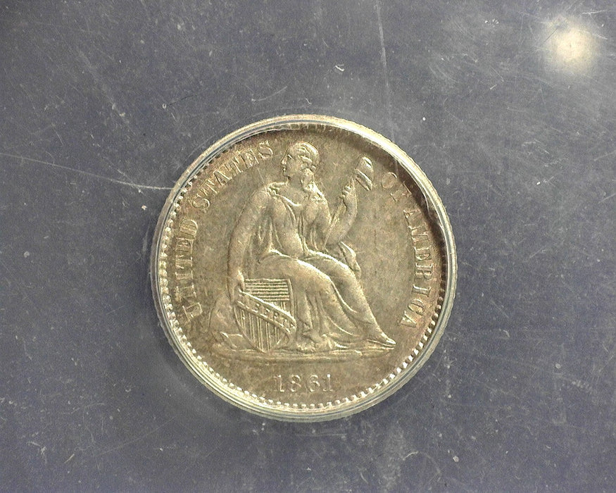 1861 Liberty Seated Half Dime ANACS AU 58 - US Coin