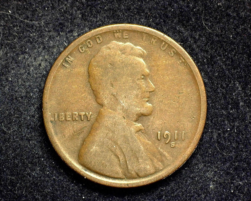 1911 S Lincoln Wheat Penny/Cent VG - US Coin