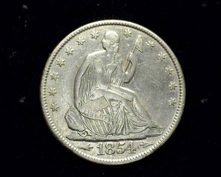 1854 Arrows Liberty Seated Half Dollar AU - US Coin