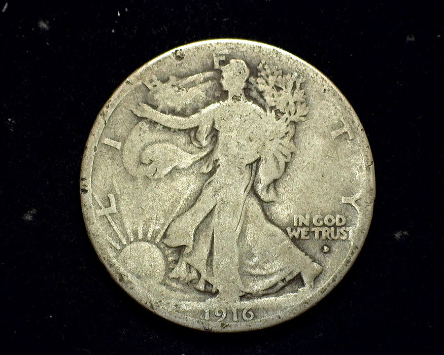 1916 D Liberty Walking Half Dollar VG - US Coin