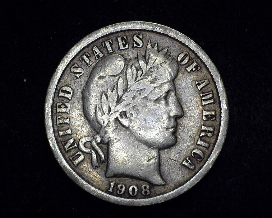 1908 Barber Dime F - US Coin