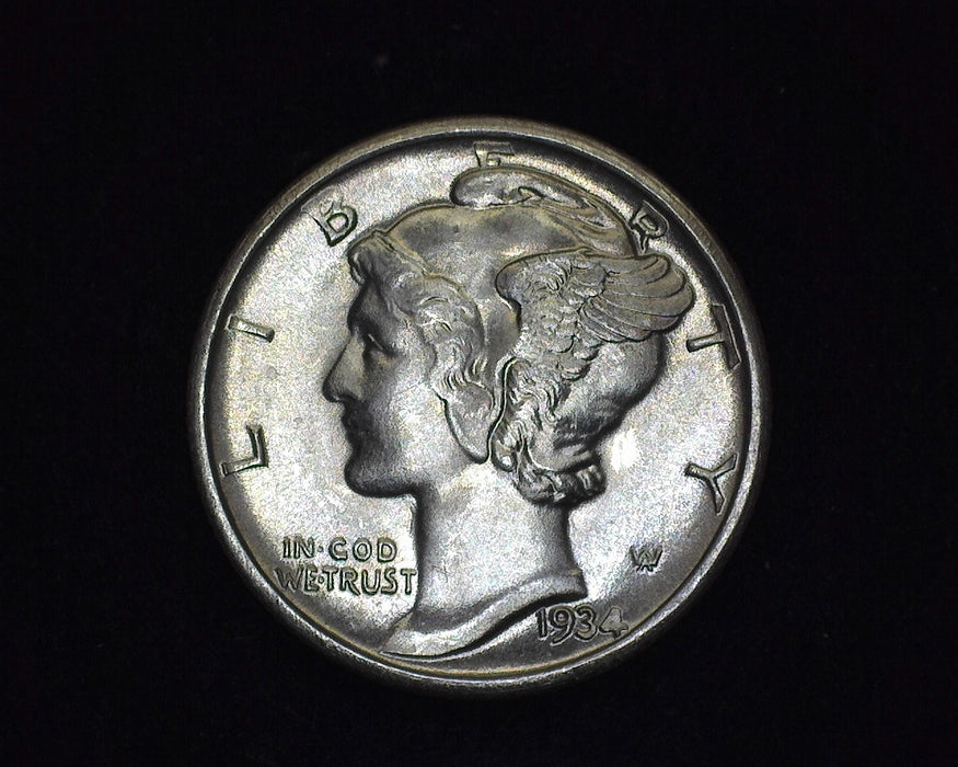 1934 D Mercury Dime BU Choice - US Coin