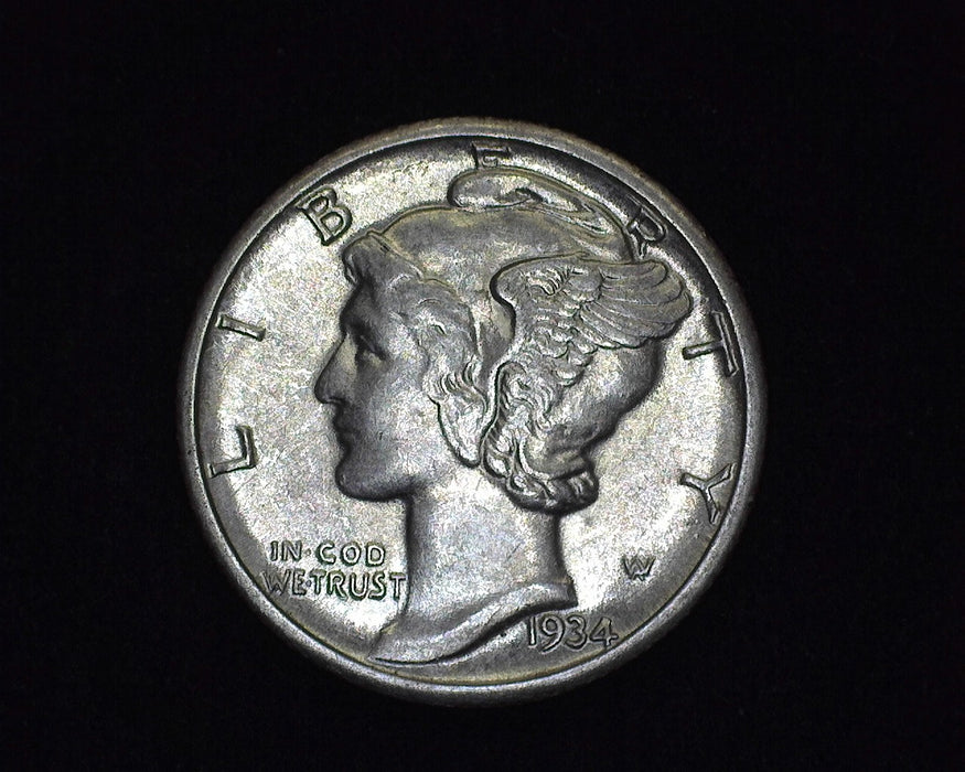 1934 D Mercury Dime AU - US Coin