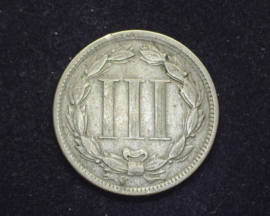 1865 Three Cent Nickel F - US Coin