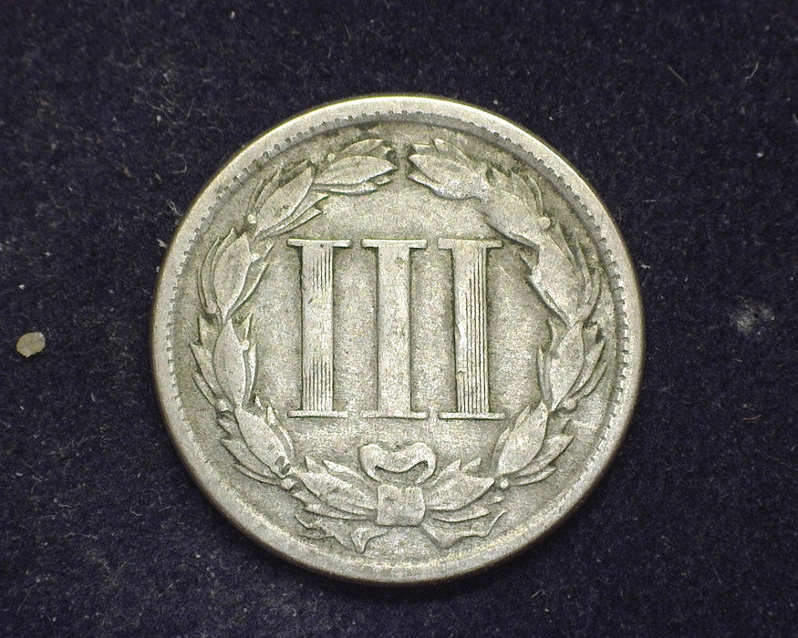 1865 Three Cent Nickel VG - US Coin