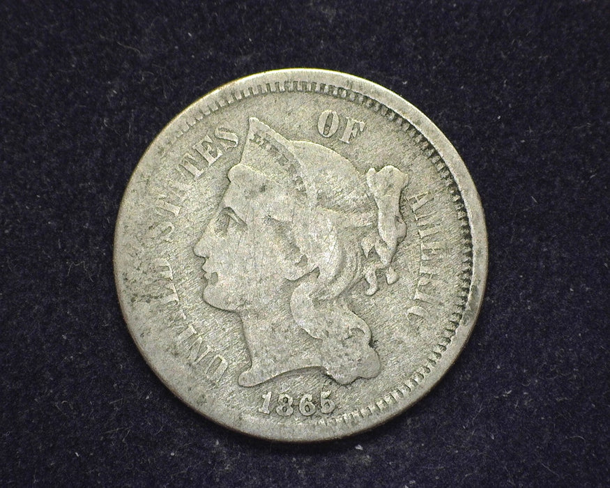 1865 Three Cent Nickel G - US Coin