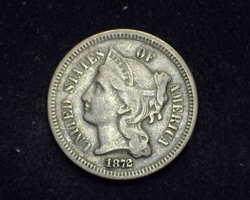 1872 Three Cent Nickel F - US Coin