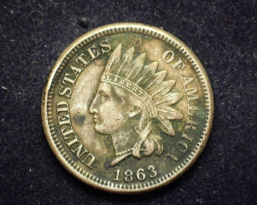 1863 Indian Head Penny/Cent VF Corrosion - US Coin