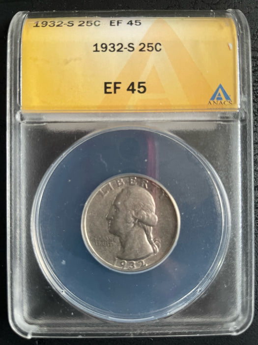 1932 S Washington Quarter ANACS EF 45 - US Coin