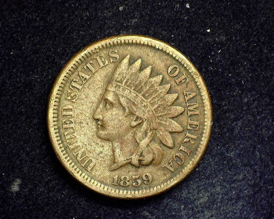 1859 Indian Head Penny/Cent F - US Coin