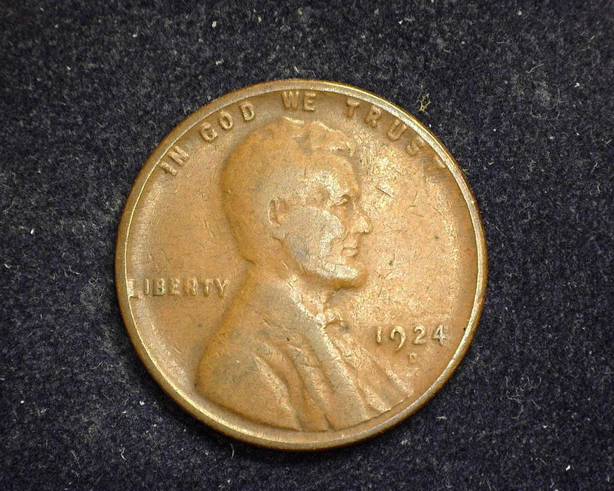 1924 D Lincoln Wheat Penny/Cent VG - US Coin