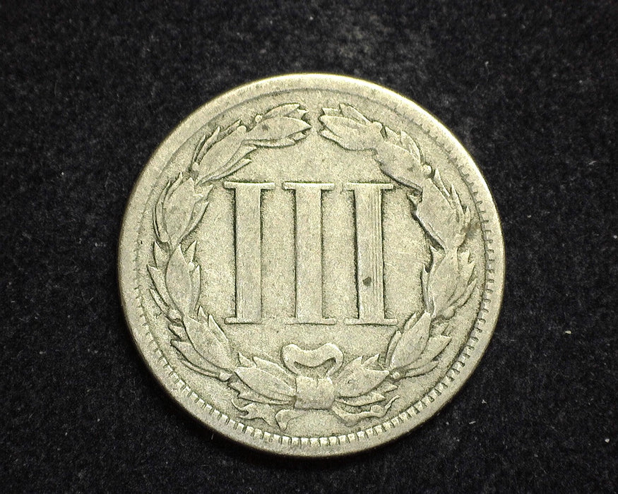 1865 Three Cent Nickel VG - US Coin