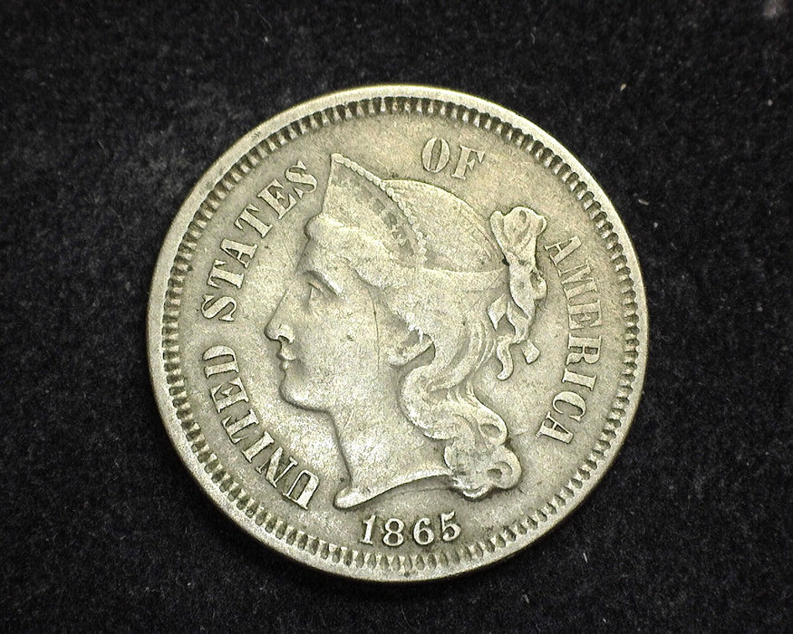 1865 Three Cent Nickel VG - US Coin