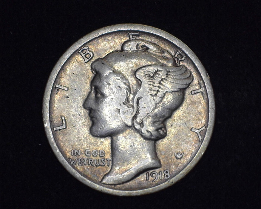 1918 Mercury Dime F - US Coin