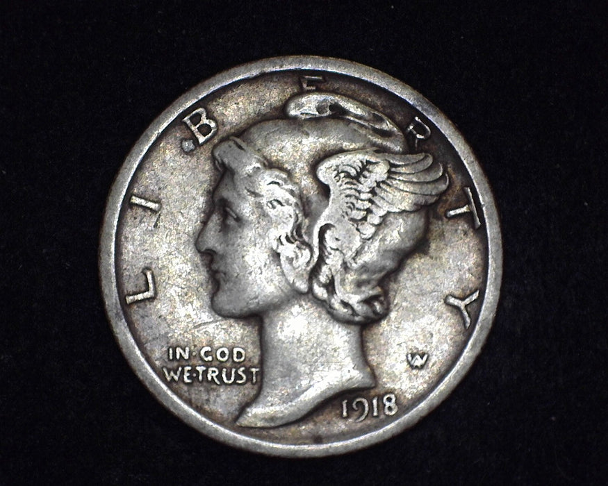 1918 S Mercury Dime VF - US Coin