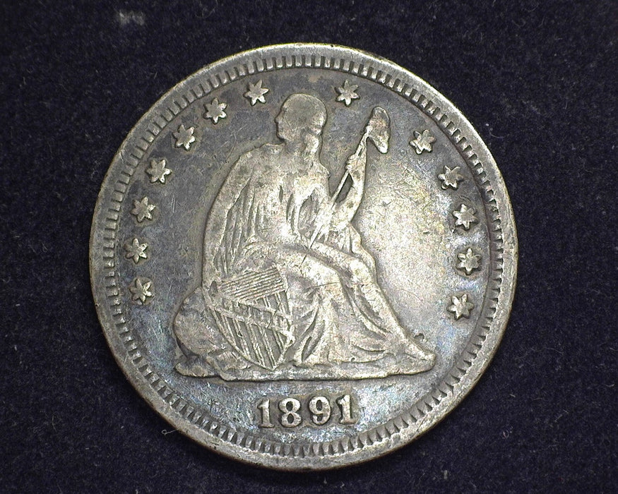 1891 Liberty Seated Quarter F - US Coin