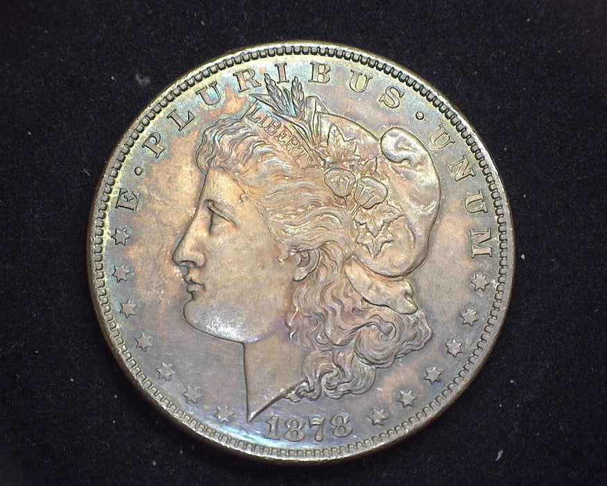 1878 S Morgan Dollar BU Gem Unbelievable iridescent toning  - US Coin