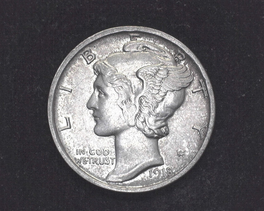 1918 D Mercury Dime AU - US Coin