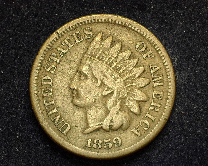 1859 Indian Head Penny/Cent F - US Coin