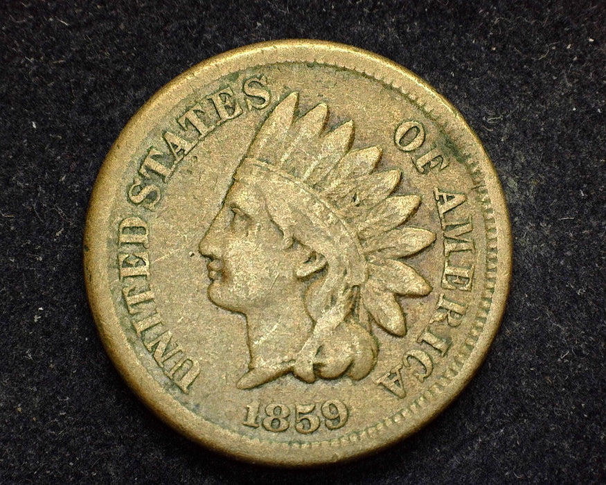 1859 Indian Head Penny/Cent F - US Coin