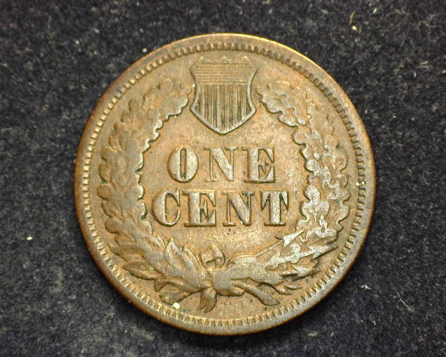 1865 Plain 5 Indian Head Penny/Cent F - US Coin