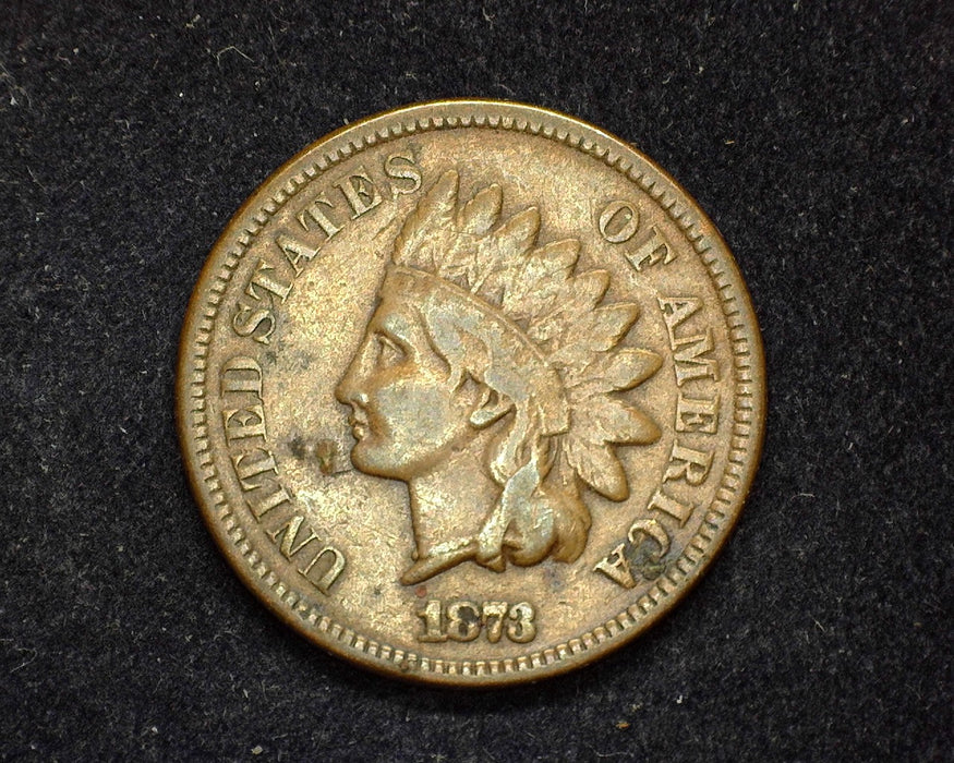 1873 Open 3 Indian Head Penny/Cent F - US Coin