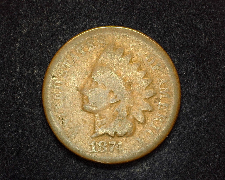 1874 Indian Head Penny/Cent G - US Coin