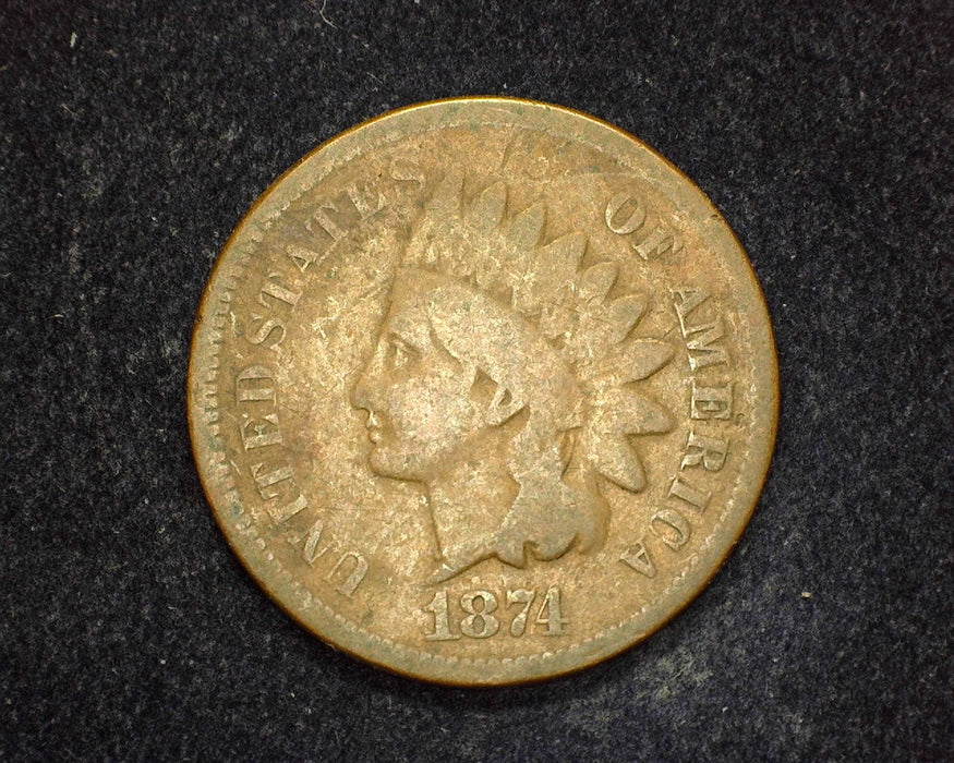 1874 Indian Head Penny/Cent G - US Coin