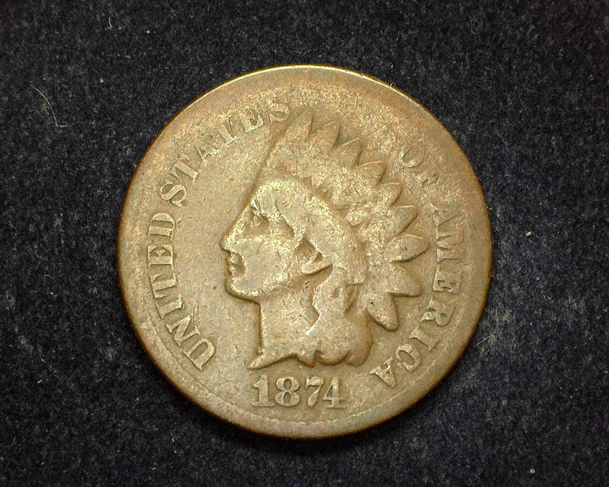 1874 Indian Head Penny/Cent G - US Coin